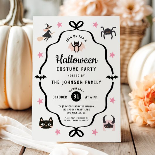Schattig Coquette Halloween Kostuumfeest Kaart