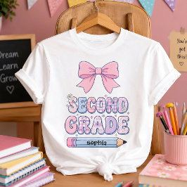 Schattig Coquette Roze Strik Persoonlijke Tweede K T-shirt