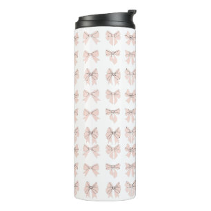 Schattig Coquette Strikpatroon Roze Thermosbeker