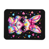 Schattig Coquette Tie Dye Konijn Paashaas Magneet (Horizontaal)