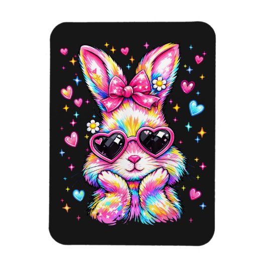 Schattig Coquette Tie Dye Konijn Paashaas Magneet (Verticaal)