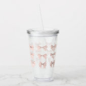 Schattig Coquettestrikpatroon Roze Acryl Drinkbeker (Links)