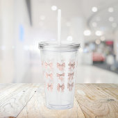 Schattig Coquettestrikpatroon Roze Acryl Drinkbeker