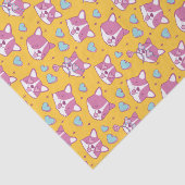 Schattig Corgi Hond Liefhebber Hart Patroon Valent Tissuepapier (Detail)