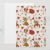 Schattig Corgi Kerstmis Naadloos Patroon Kaart (Voorkant / Achterkant)