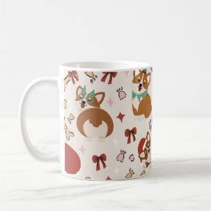 Schattig Corgi Kerstmis Naadloos Patroon Koffiemok