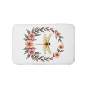 Schattig Cottagecore Bloemendracht Libelle Estheti Badmat