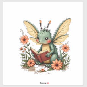 Schattig Cottagecore Bloemendragonfly Esthetisch G Sticker