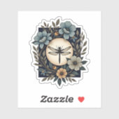 Schattig Cottagecore Bloemendragonfly Esthetische Sticker (Vel)
