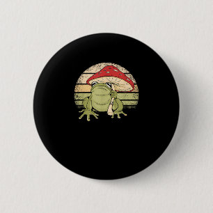 Schattig Cottagecore Esthetiek Kikker Paddenstoel Ronde Button 5,7 Cm
