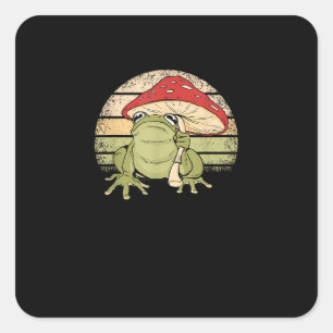 Schattig Cottagecore Esthetiek Kikker Paddenstoel Vierkante Sticker