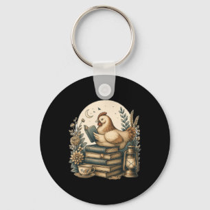 Schattig Cottagecore Esthetisch Kip Leest Boek Ne Sleutelhanger
