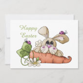 schattig Country Paashaas Feestdagenkaart (Voorkant)
