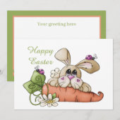 schattig Country Paashaas Feestdagenkaart (Voorkant / Achterkant)