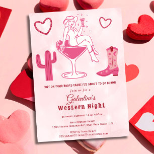 Schattig Country Western Cowgirl Galentine's Day Kaart