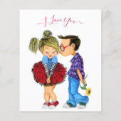 Schattig Couple Flyer met Tekst - Ik Hou van Jou (Achterkant)