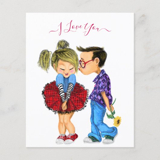 Schattig Couple Flyer met Tekst - Ik Hou van Jou (Voorkant)