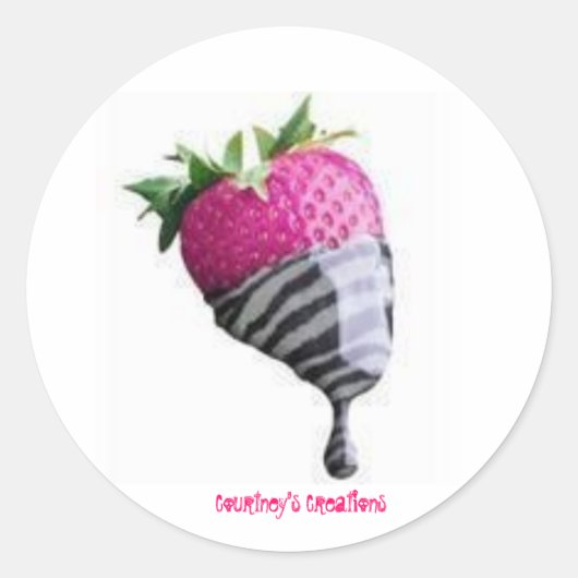 Schattig, Courtney's Creations Ronde Sticker (Voorkant)