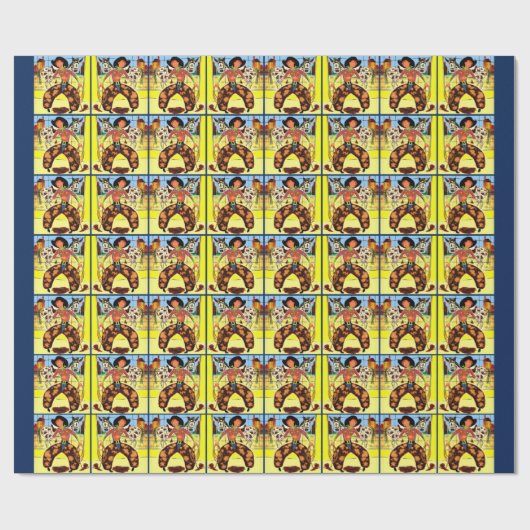 schattig cowboyprint cadeaupapier (Vlak)