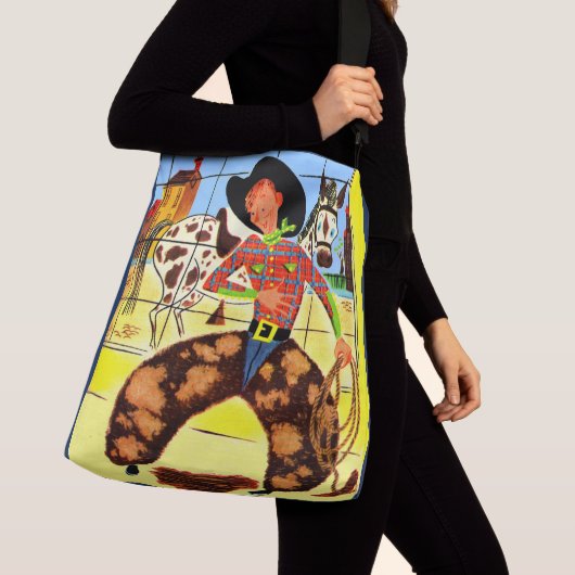 schattig cowboyprint crossbody tas (Dichtbij)