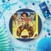 schattig cowboyprint papieren bordje (Feest)