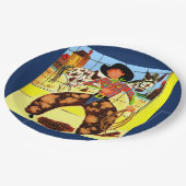 schattig cowboyprint papieren bordje (Gekanteld)