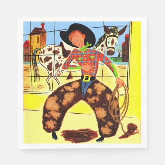 schattig cowboyprint servet (Voorkant)