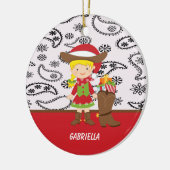 Schattig Cowgirl met Cowboy Boot Ornament (Links)