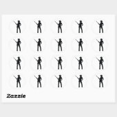 schattig cowgirl ronde sticker (Vel)