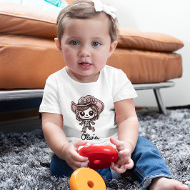 Schattig, Cowgirl Skelet, Aangepaste Naam, Hallowe Kinder Shirts