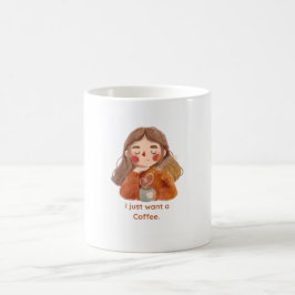 Schattig Cozy Anime Meisje Ik Wil Net Koffie Liefh Koffiemok