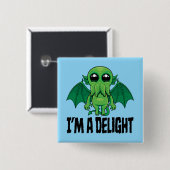 Schattig Cthulhu Monster Vierkante Button 5,1 Cm (Voorkant /achterkant)