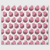 Schattig Cupcake Patroon Wrapping Papier (Vlak)