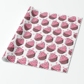 Schattig Cupcake Patroon Wrapping Papier (Uitgerold)