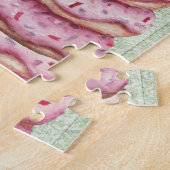 Schattig curieus Donut Eating Sloth Momma Slapen Legpuzzel (Zijkant)