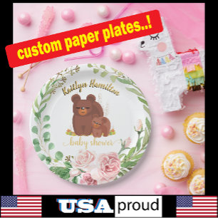 Schattig Cute Beer Cute Baby shower Paper Bord