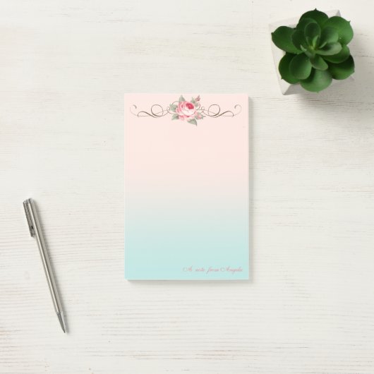 Schattig Cute Girly,Roos-gepersonaliseerd Post-it® Notes (Kantoor)