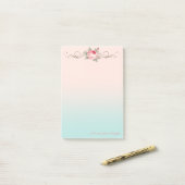 Schattig Cute Girly,Roos-gepersonaliseerd Post-it® Notes (Op bureau)