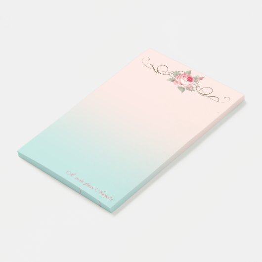 Schattig Cute Girly,Roos-gepersonaliseerd Post-it® Notes (Schuin)
