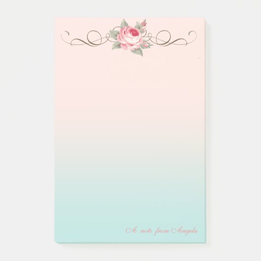 Schattig Cute Girly,Roos-gepersonaliseerd Post-it® Notes (Voorkant)