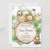 Schattig Cute Oerwoud Animals Greenery Baby shower Kaart (Voorkant)