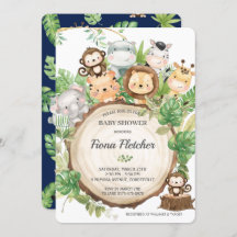 Schattig Cute Oerwoud Animals Greenery Baby shower