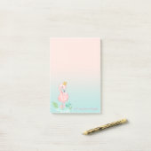 Schattig Cute Pink Flamingo Crown Post-it® Notes (Op bureau)