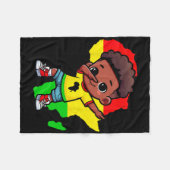 Schattig Dabbing Kind Black History Month Kinderen Fleece Deken (Voorkant (Horizontaal))