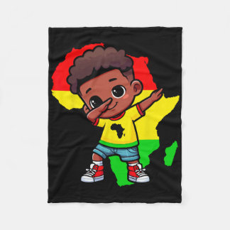 Schattig Dabbing Kind Black History Month Kinderen Fleece Deken
