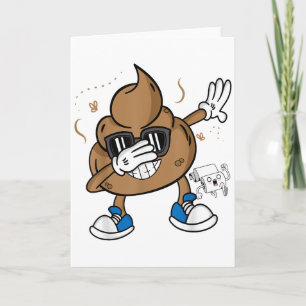 Schattig Dabbing Poep Shirt - Grappig Emoticon Ik  Kaart