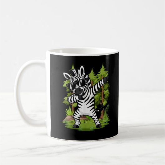 Schattig Dabbing Zebra Funny Zebra Dans Dier  Koffiemok (Links)