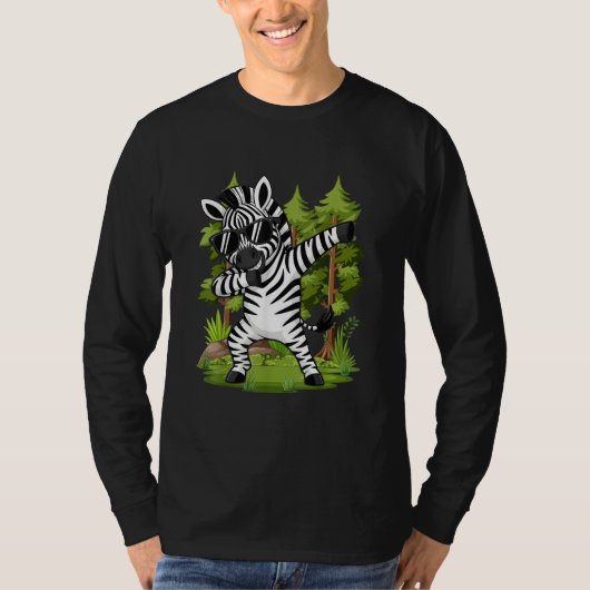 Schattig Dabbing Zebra Funny Zebra Dans Dier  T-shirt (Voorkant)