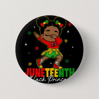 Schattig Dabbing Zwart Meisje Peuter Zwarte Prinse Ronde Button 5,7 Cm