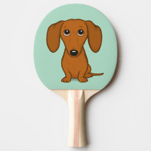 Schattig Dachshund   Cartoon Wiener Dog Tafeltennisbatje